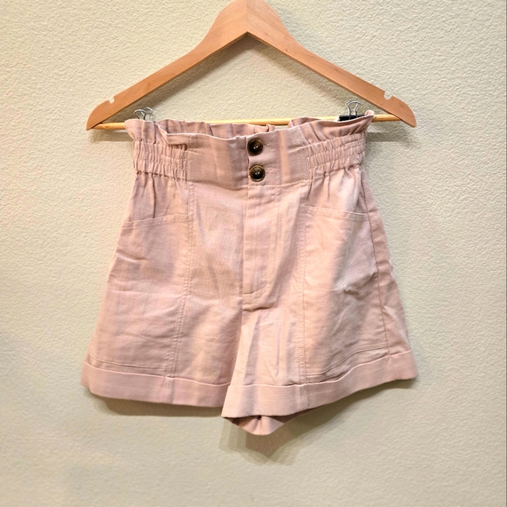 Women's Powder Pink High-Waisted Shorts
